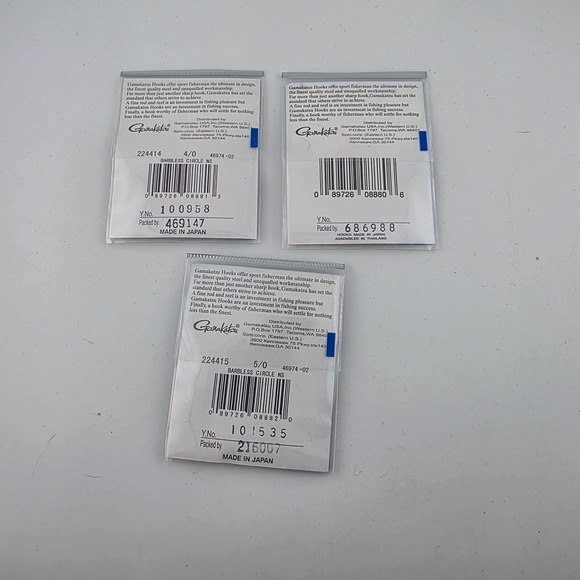 Gamakatsu Barbless Circle Fishing Hooks Size 4/0 3/0 5/0 Qty 6 New - Picture 2 of 2